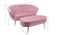 Set Marbella Canapea cu Masuta KJL213, Roz 1