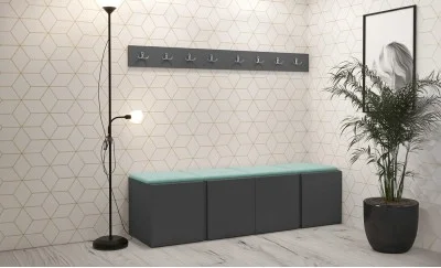 Cuier Hol Luca 14, Grafit/Verde menta - Manila 11