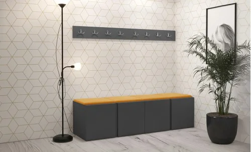 Cuier Hol Luca 14, Grafit/Galben - Manila 32