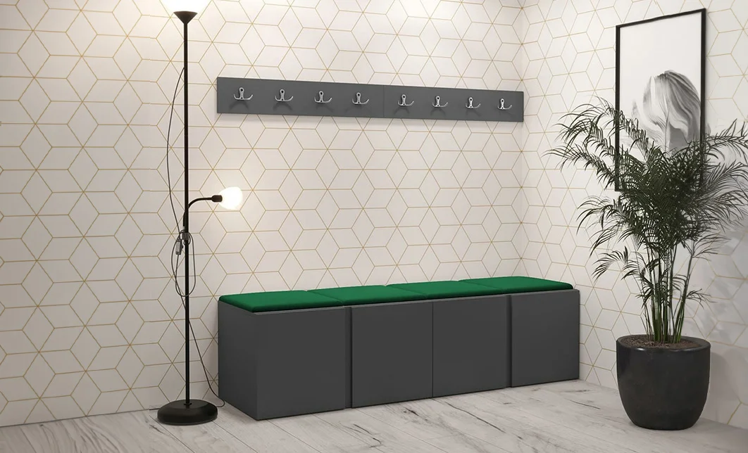 Cuier Hol Luca 14, Grafit/Verde - Manila 35