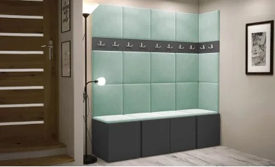 Cuier Hol Luca 12, Grafit/Verde menta - Manila 11