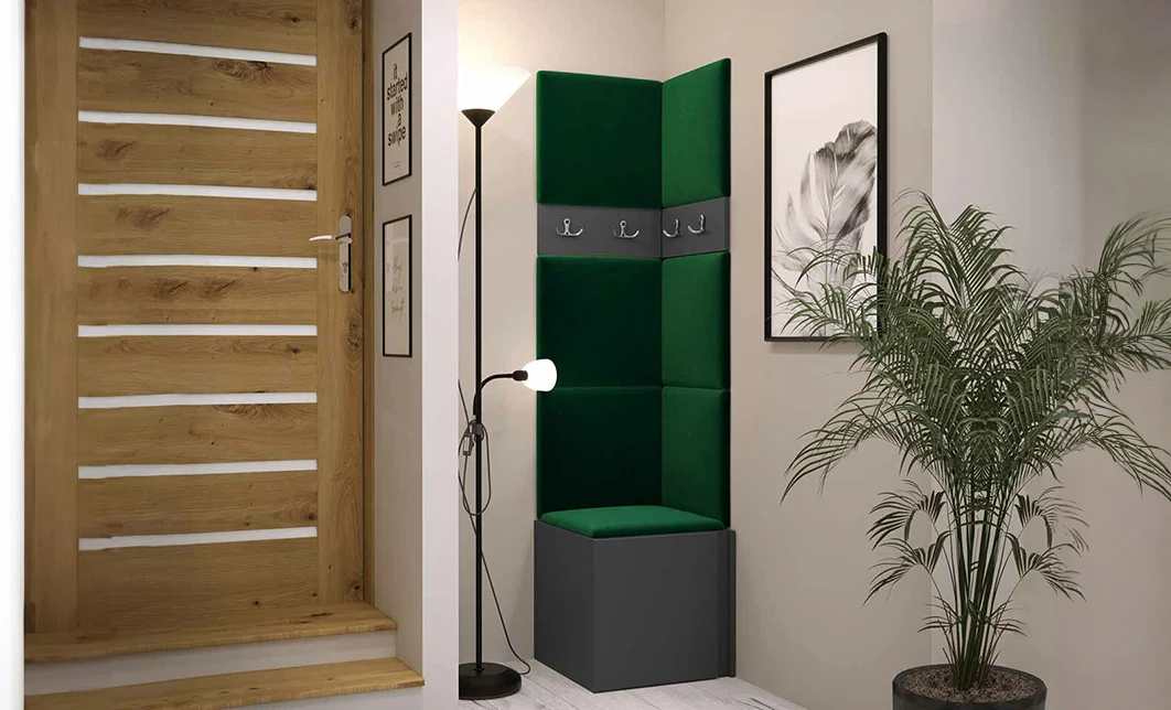 Cuier Hol Luca 11, Grafit/Verde - Manila 35