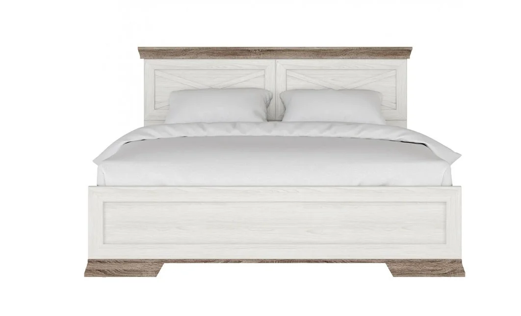 Pat Marsel 160x200 Alb Frasin cu Tăblie Decorativă și Stejar Sonoma Dark 2