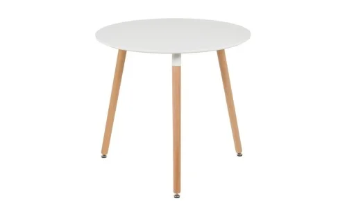 Set Masa Rotunda DT17 Alba cu 3 Scaune J900 Galbene