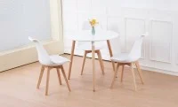 Set Masa Rotunda DT17 Alba cu 3 Scaune J900 Albe 6