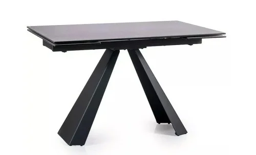 Masa Living Extensibila Blat Ceramic Salvadore Gri/Negru Mat