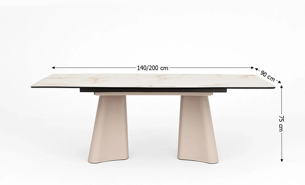 Masa Living Extensibila Blat Ceramic Alb Marmura CT234 1