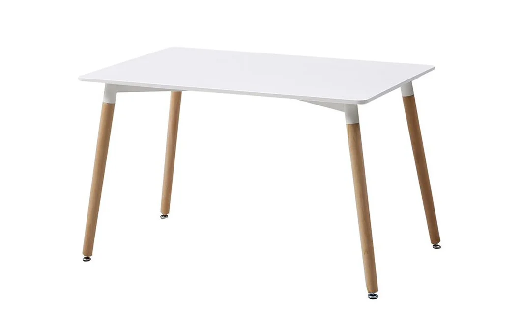 Set Masă Living SL673 Albă cu 6 Scaune de Living KJC5304 Negre 2
