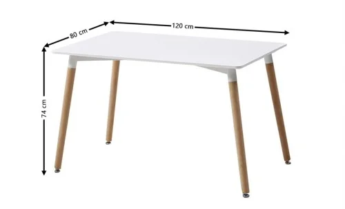Set Masă Living SL673 Alba cu 4 Scaune J900 Negre