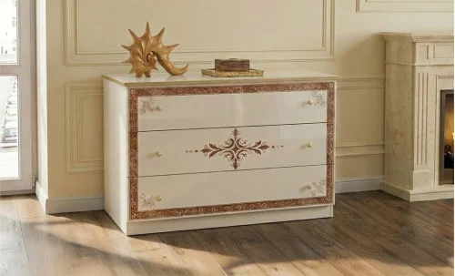 Dormitor Clasic New Grace Gold cu Dulap 6 Uși