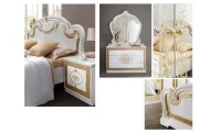Dormitor Clasic Paloma Bianco Gold cu Dulap 6 Uși 2