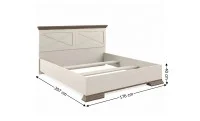 Pat Marsel 160x200 Alb Frasin cu Tăblie Decorativă și Stejar Sonoma Dark 1