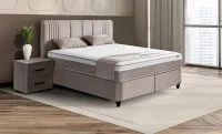 Set Pat Tapitat cu Saltea Belicia Bej, 160 x 200
