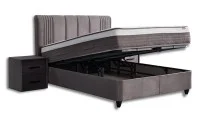 Set Pat Tapitat cu Saltea Belicia Gri, 160 x 200  3