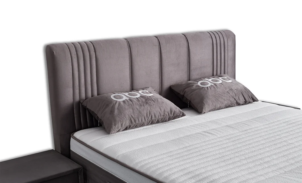 Set Pat Tapitat cu Saltea Belicia Gri, 160 x 200  4