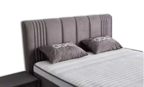 Set Pat Tapitat cu Saltea Belicia Gri, 160 x 200 