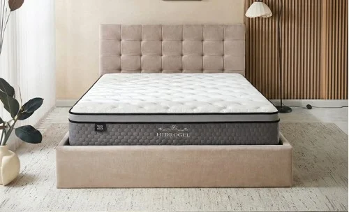 Pat Tapițat Cremona cu Somieră Rabatabilă KJB5734, Bej 160x200 