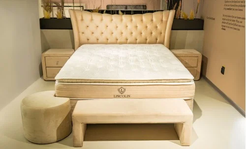 Set Pat cu Saltea si Somiera Lincolin 140x200