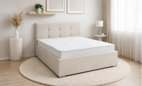 Pat Tapitat Fresh, Bej/Somieră rabatabilă 180x200