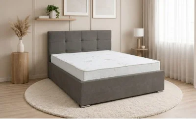 Set Pat Fresh cu Saltea Aloe Vera și Somieră Rabatabilă, 140x200, Gri Închis 