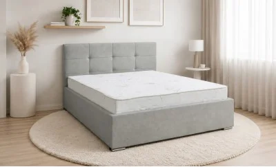 Set Pat Fresh cu Saltea Aloe Vera și Somieră Rabatabilă, 140x200, Gri Deschis 