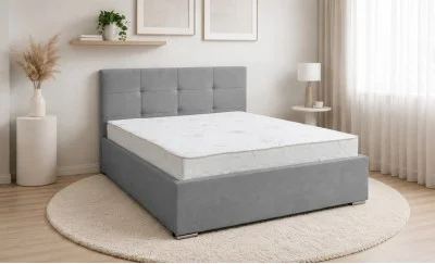 Set Pat Fresh cu Saltea Aloe Vera și Somieră Rabatabilă, 140x200, Gri 