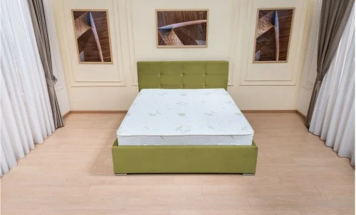 Pat Tapitat Fresh, Verde Olive /Somieră rabatabilă 140x200