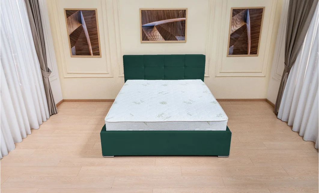 Pat Tapitat Fresh, Verde Smarald /Somieră rabatabilă 140x200 4