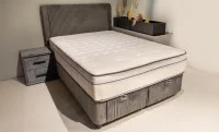 Set Pat Tapitat cu Saltea Bella Grey 180x200 8
