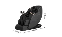 Fotoliu de Masaj A077 Gri, Masaj pe 6 Zone, Role 3D S-Curve, Stretching, Încălzire, Bluetooth 3