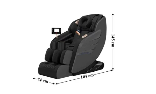 Fotoliu de Masaj A077 Gri, Masaj pe 6 Zone, Role 3D S-Curve, Stretching, Încălzire, Bluetooth