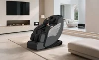 Fotoliu de Masaj A077 Gri, Masaj pe 6 Zone, Role 3D S-Curve, Stretching, Încălzire, Bluetooth