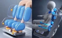 Fotoliu de Masaj A077 Bej, Masaj pe 6 Zone, Role 3D S-Curve, Stretching, Încălzire, Bluetooth 7