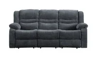 Set canapea cu 2 fotolii sistem recliner Comfort Lux Black, Gri 5