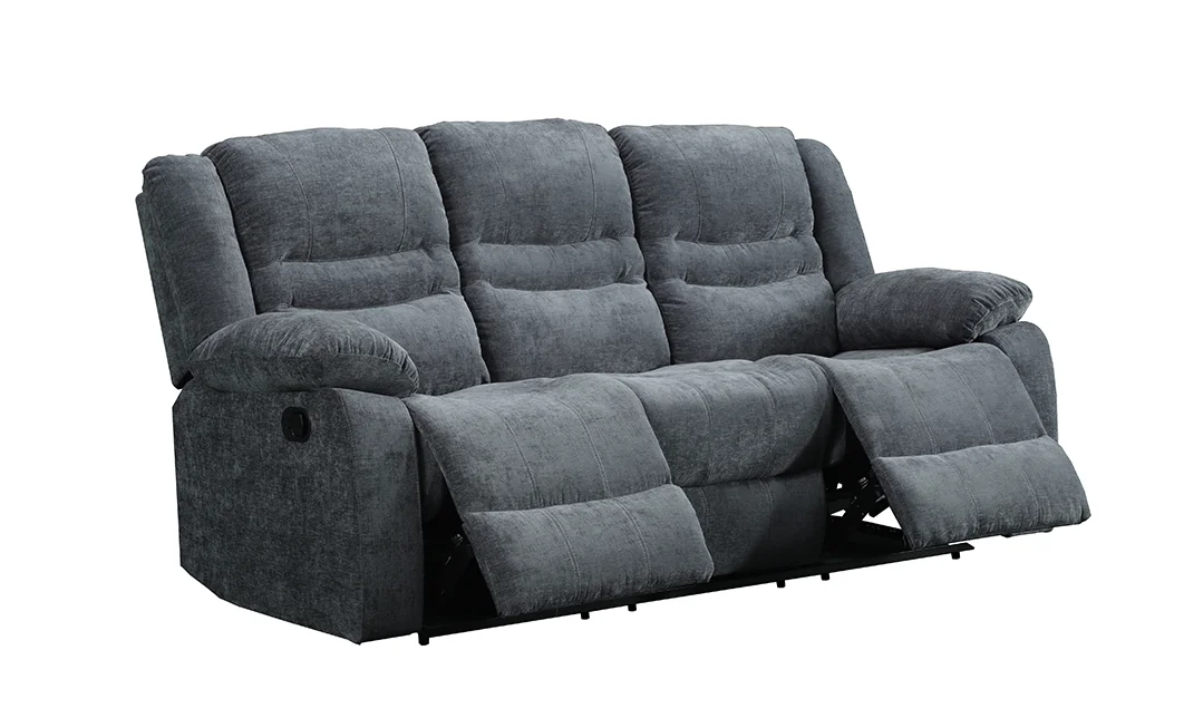 Set canapea cu 2 fotolii sistem recliner Comfort Lux Black, Gri 6