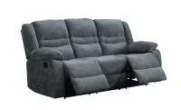 Set canapea cu 2 fotolii sistem recliner Comfort Lux Black, Gri 6