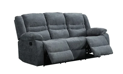 Set canapea cu 2 fotolii sistem recliner Comfort Lux Black, Gri