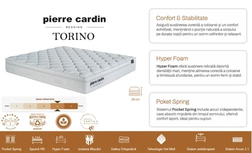  Pierre Cardin - Saltea Torino 180x200