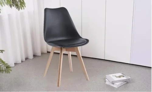 Set Masă Living SL673 Albă cu 6 Scaune de Living J900 Negre