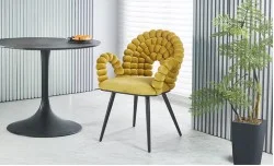 Scaun Living Tapitat KJC376 Galben