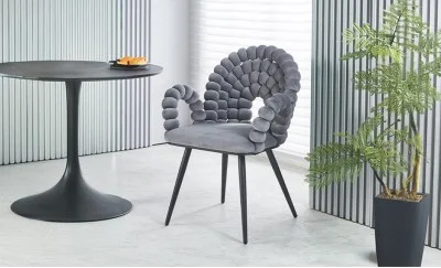 Scaun Living Tapitat KJC376 Gri