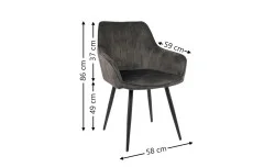 Scaun Living KJC4343, Gri deschis