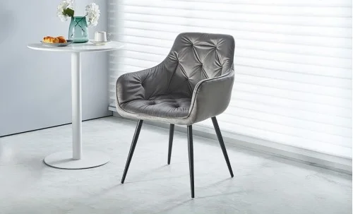 Set 2 Scaune Living Tapițate KJC38 Gri