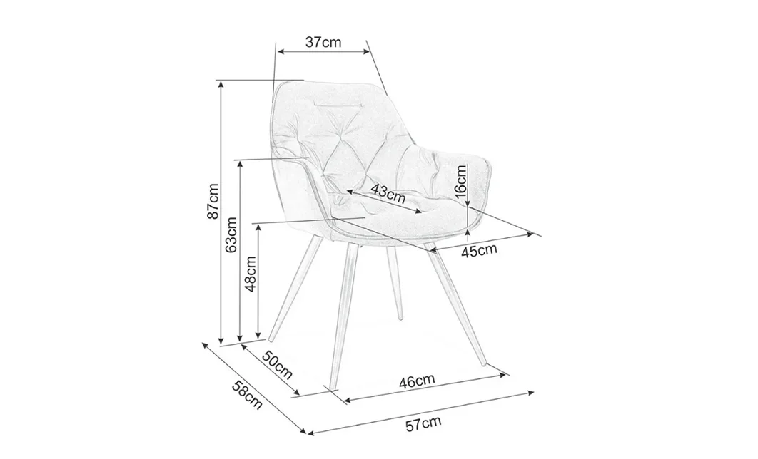 Scaun Living Tapitat KJC38 Gri 2
