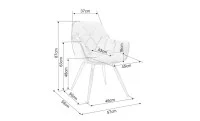 Scaun Living Tapitat KJC38 Gri