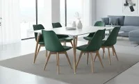 Set Masă Living SL673 Albă cu 6 Scaune de Living J901 Verde 8