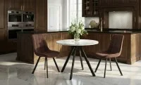 Set Masă Living Extensibilă Set Masă Extensibilă DTW0902MBE Albă cu 2 Scaune J265 Maro