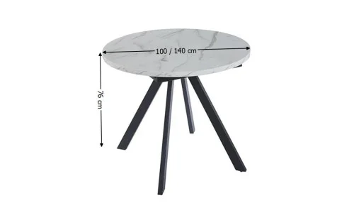 Set Masă Living Extensibilă Set Masă Extensibilă DTW0902MBE Albă cu 2 Scaune J265 Muștar