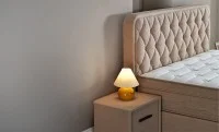 Set Pat Tapitat cu Saltea si Somiera Prestige Bej, 180x200 cm 8