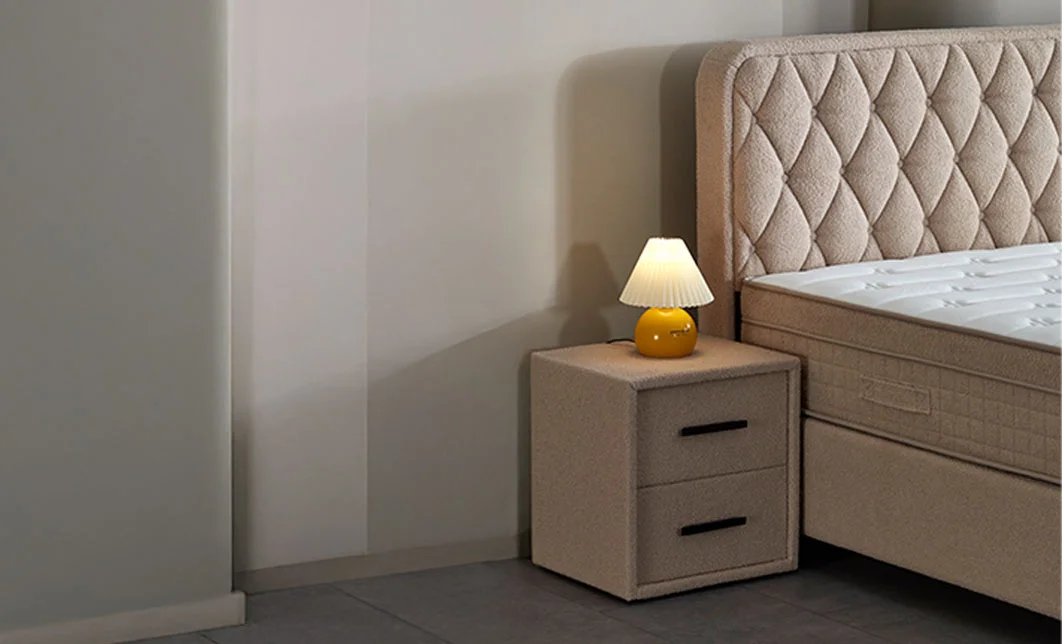 Set Pat Tapitat cu Saltea si Somiera Prestige Bej, 180x200 cm 10